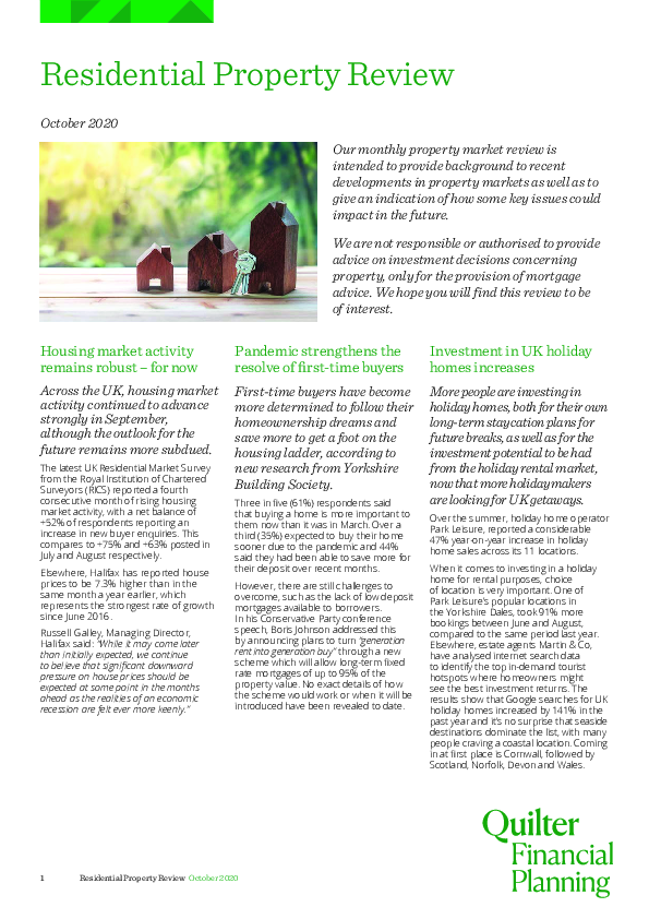 Residential Property Review - October 2020 