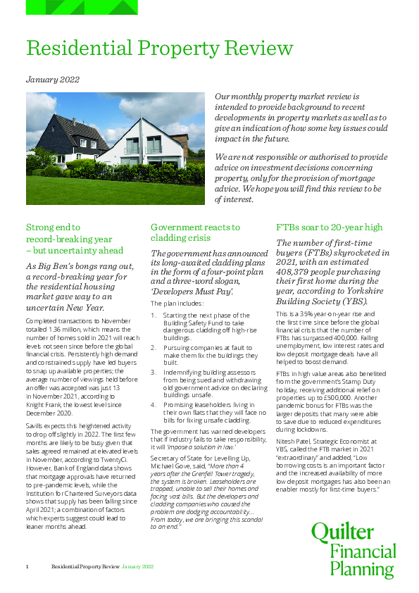 Residential Property Review - January 2022