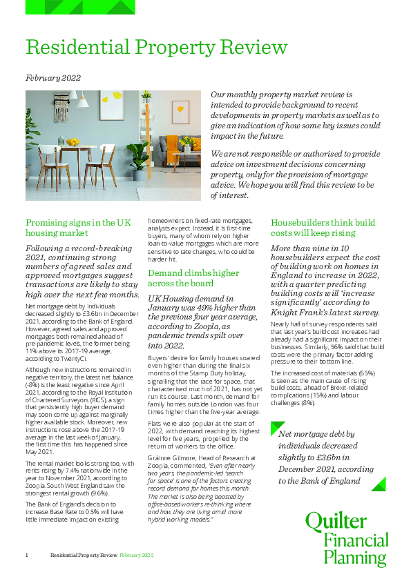 Residential Property Review - February 2022