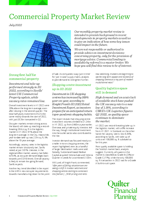 Property Market Review - July 2022
